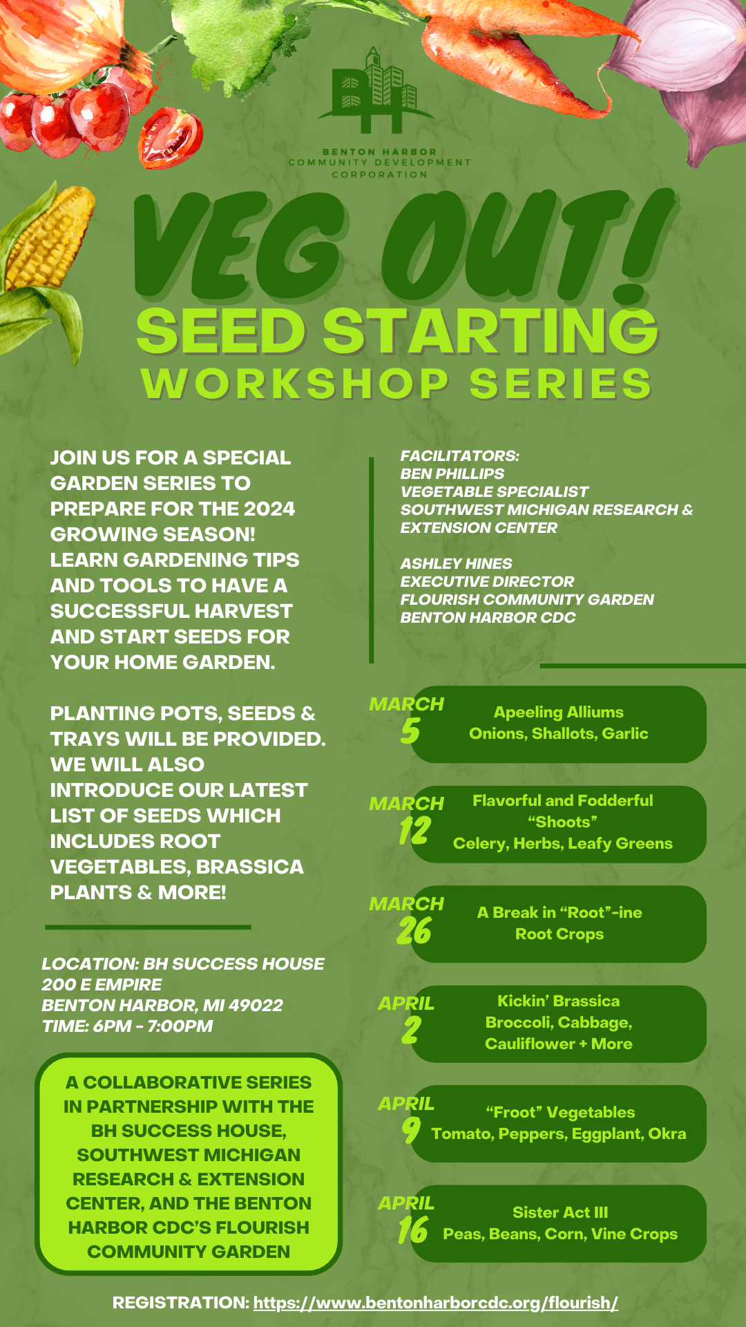 Veg Out Seed Starting Workshop series brochure